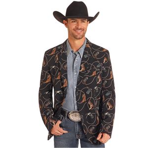 Rock & Roll Denim Men's Aztec Sport Coat - Black