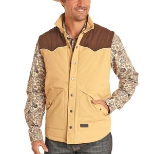 Rock & Roll Denim Men's Two-Tone Vest - Brown