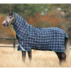 Rhino® Plus Vari-Layer Turnout (250g Medium) with Hood - Navy Check/Teal