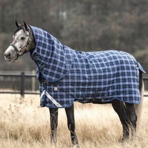 Rhino® Plus Vari-Layer Turnout (450g Heavy) with Hood - Navy Check/Indigo