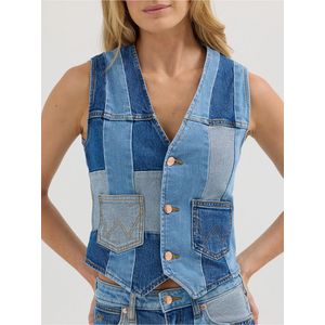 Wrangler x Lainey Wilson Patchwork Vest - Patchwork Blue