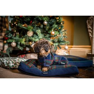 Horseware Ireland Holiday Dog Bed - Navy Check/Green & Red