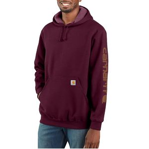 Carhartt Men's Loose Fit Midweight Logo Sleeve Graphic Hoodie - Port