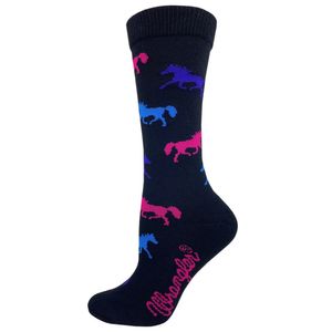 Wrangler Horse Pattern Crew Socks - Black