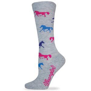 Wrangler Horse Pattern Crew Socks - Grey