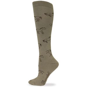 Wrangler Women's Horse Pattern Knee High Socks - Taupe