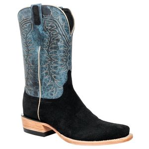 Resistol Men's Stonewash Roughout Square Toe Western Boots - Black