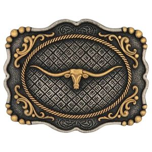 Montana Silversmiths Framed Longhorn Attitude Buckle