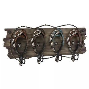 Tough 1 Western Themed 4 Hook Rack - Spurs