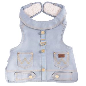 Wrangler Dog Denim and Sherpa Vest Harness - Light Wash