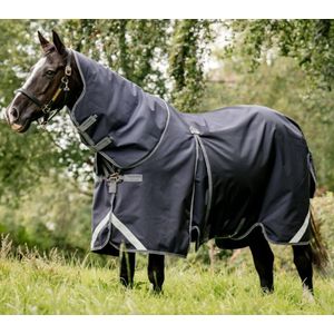 Rambo® Optimo Turnout (0g Outer with 400g Liner) - Navy/Thunderstorm Grey & Silver