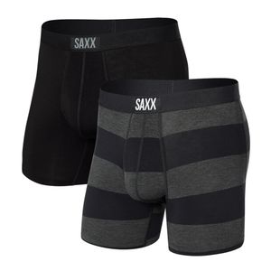 Vibe Super Soft (2 Pack) Comfort Blend Boxer Brief 5" - Graphite Ombre Rugby/Black