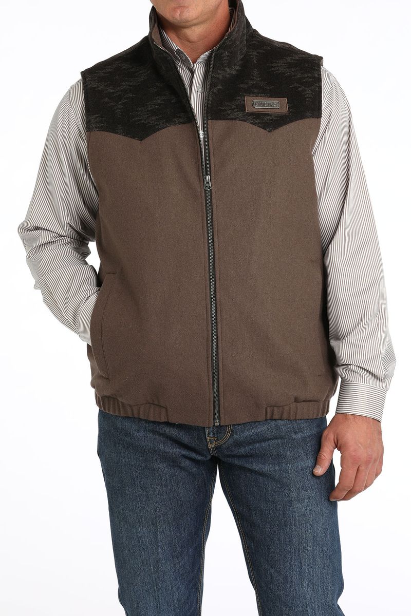 Cinch-Men-s-Wooly-Vest---Brown