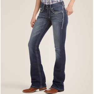 Ariat Women's R.E.A.L. Mid Rise Stretch Entwined Boot Cut Jean - Marine