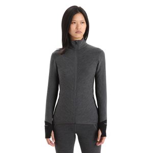 Icebreaker Women's RealFleece Merino Descender Long Sleeve Zip Jacket - Black