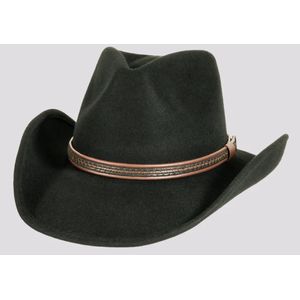 American Hat Makers Men's Showdown Crushable Wool Felt Western Outback Cowboy Hat - Black
