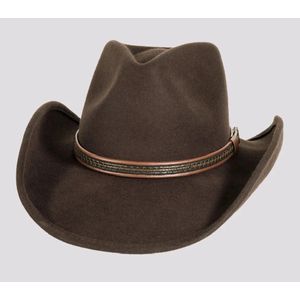 American Hat Makers Men's Showdown Crushable Wool Felt Western Outback Cowboy Hat - Chocolate