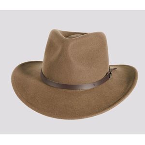American Hat Makers Men’s Pathfinder Wool Felt Outback Hat - Khaki