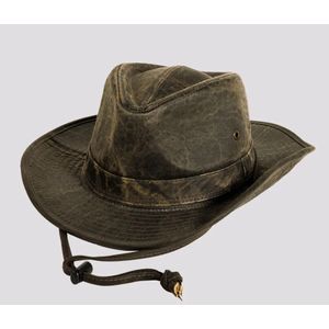 American Hat Makers Men's Arden  Weathered Cotton Outback Hat - Black