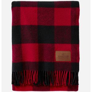 Pendleton Motor Robe Throw with Leather Carrier - Rob Roy Red