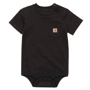 Carhartt Kids' Short Sleeve Pocket Bodysuit (Infant) - Black