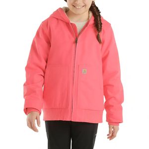Carhartt Kids' Long Sleeve Active Jac Flannel Sherpa Lined (Child/Youth) - Pink Lemonade
