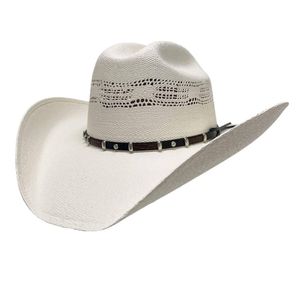 Head'N Home Men's Montana  Straw Cowboy Hat with Western Hat Band - Cream