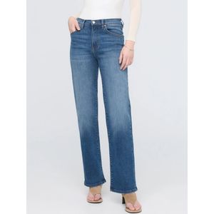 DU/ER Women's Performance Denim+ High Rise Straight Leg Jeans - Mid Blue