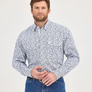 Wrangler® Men's George Strait™ Troubadour Long Sleeve Western Snap Shirt - Delft Branches