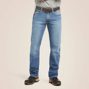 Ariat Men's Rebar M4 Relaxed DuraStretch Basic Boot Cut Jean - Blue Haze