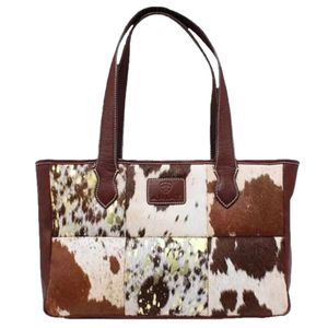 Ariat Savannah Calf Hair Purse - Brown/White