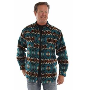 Scully Men's Shirt Jacket - Aztec Turquoise