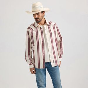 Wrangler® Men’s Retro® Premium Shirt - Modern Fit - White/Red