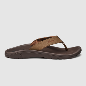 Olukai Men's 'Ohana Water-Friendly Beach Sandals - Tan / Dark Java