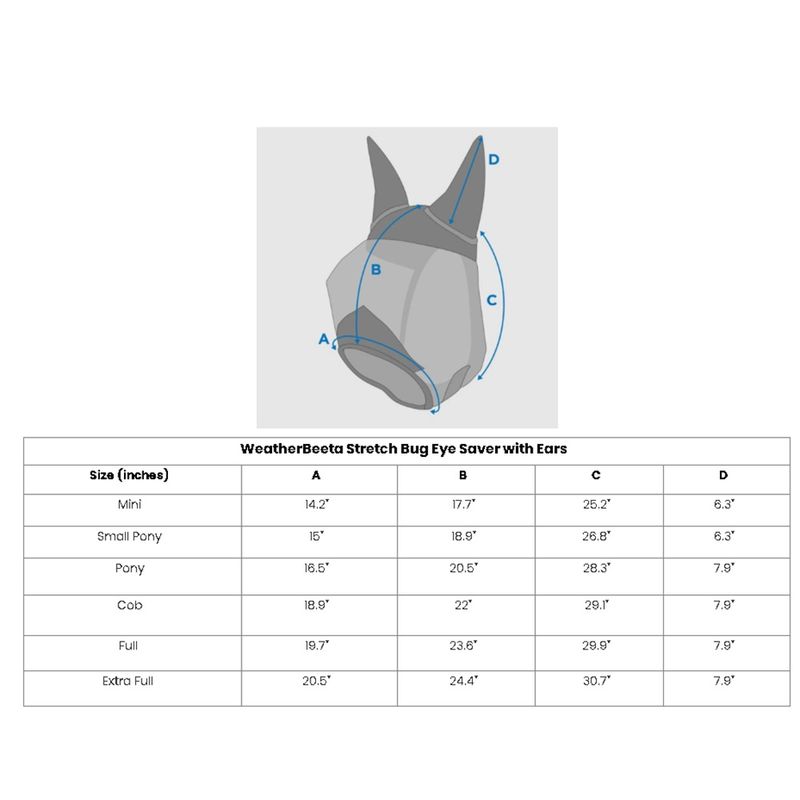 weatherbeeta-fly-mask-size-chart