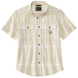 Carhartt Loose Fit Midweight Short-Sleeve Plaid Shirt - Chalk