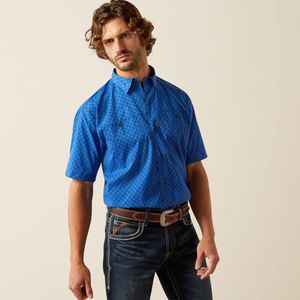 Ariat Men's 360 Airflow Classic Fit Short Sleeve Shirt - Olympian Blue