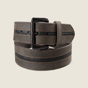 Ariat Center Inlay Leather Belt - Dark Brown