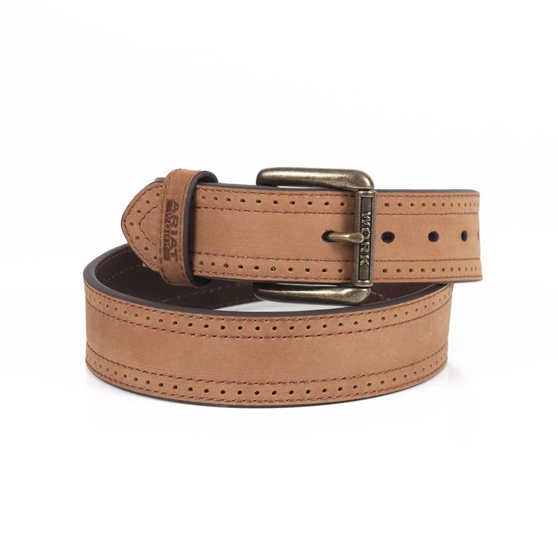 ariat-perforated-edge-belt-medium-brown