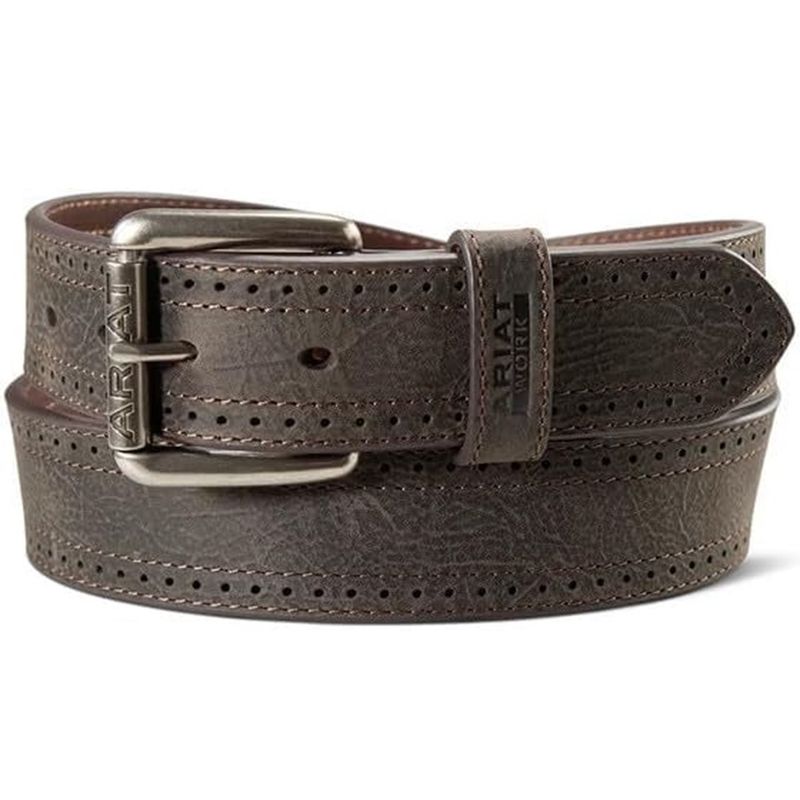ariat-perforated-edge-belt-dark-brown