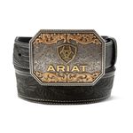 ariat-floral-embossed-leather-belt-black