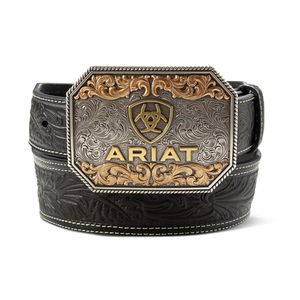 Ariat Floral Embossed leather Belt - Black