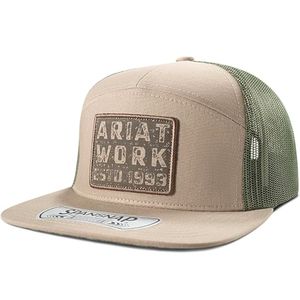 Ariat 7 Panel Snap Back Patch Ball Cap