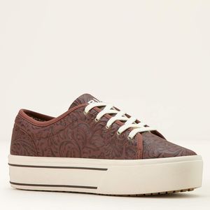 Ariat Women's Skylar Shoe - Brown Floral Emboss