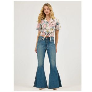 Wrangler Women's Lainey Wilson Bejeweled Bell Bottoms - Rock Wash