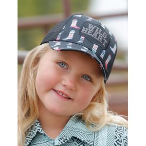 Cruel Girl Kids' 5 Panel Trucker Hat - Black
