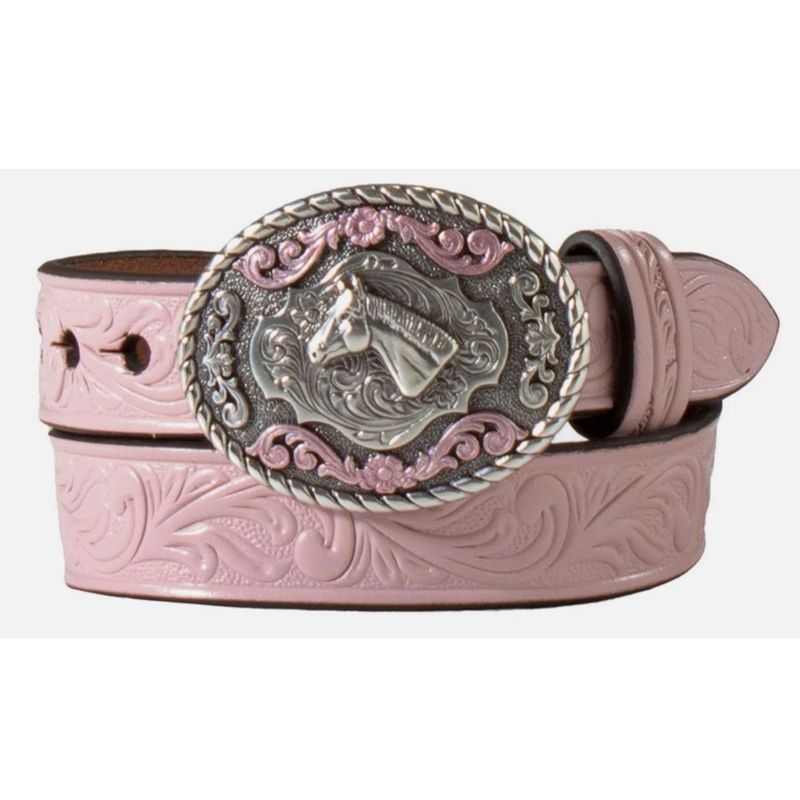 nocona-girls-embossed-belt-pink