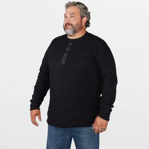 Standfield's Heritage Heavy Wool Henley With Graphene Fleece Liner - Black