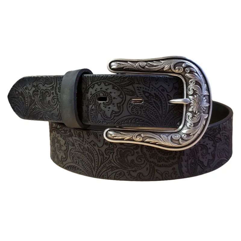ariat-laser-cut-paisley-belt-black