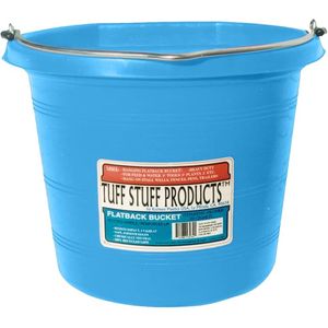 Tuff Stuff 20 Quart Flat Back Plastic Bucket - Light Blue